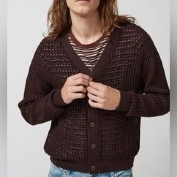 Urban Outfitters BDG Unisex Beach Cardigan NWOT in Brown - Picture 2 of 9